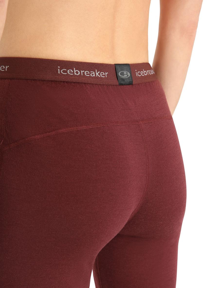 Legginsy Icebreaker Merino 200 Oasis Thermal Damskie Czerwone | PL 1399XYUF